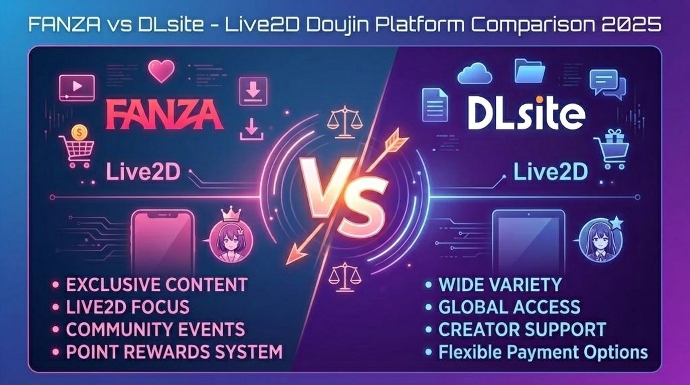 FANZA vs DLsite: Which Is Best for Live2D Doujin? Complete 2025 Comparison